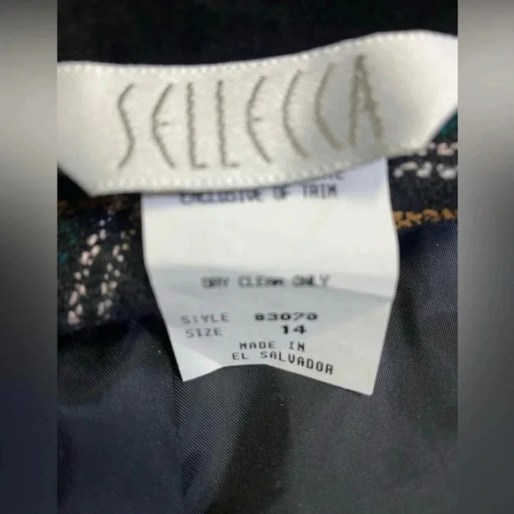 Sellecca Vintage Plaid Blazer With Velvet Collar‎ Women’s Size 14 NWT - Picture 9 of 12